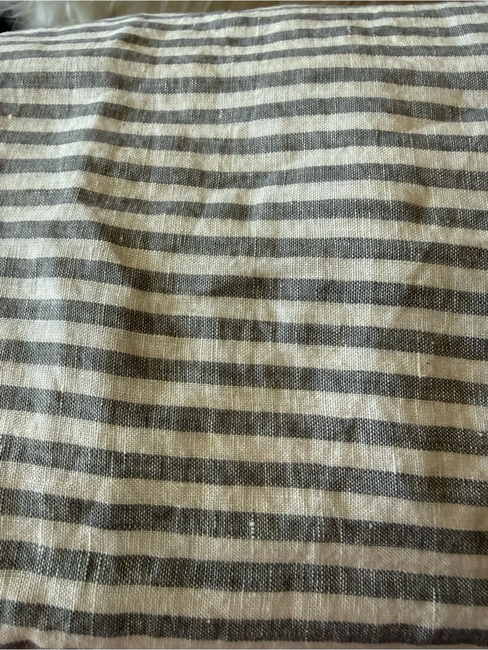 New Quince European Grey Striped Linen Pillowcase Set - Retail is 50